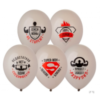 B Шар с рисунком 14" Супер-Мэн 2цв